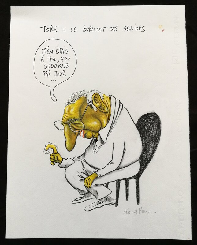 Burnout des seniors par Laurent Houssin - Illustration originale