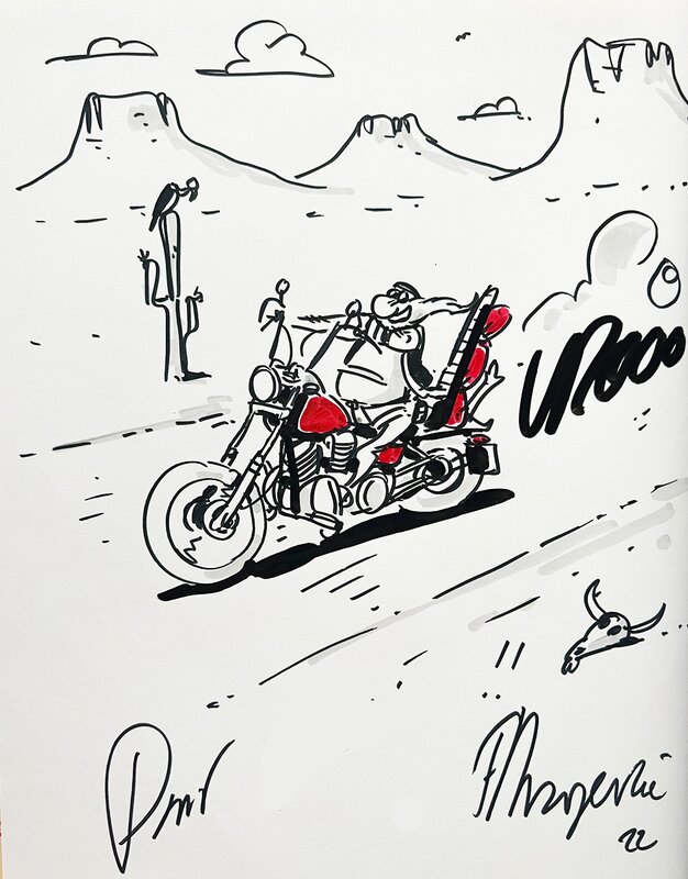 Frank Margerin, Marc Cuadrado, Je Veux une Harley (tome 3) - Dédicace