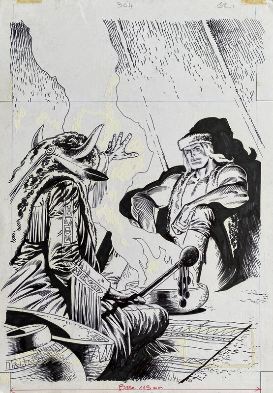 Kiwi n°304 par Jean-Yves Mitton - couverture originale avec le Grand Blek - Comic Art - Planche originale