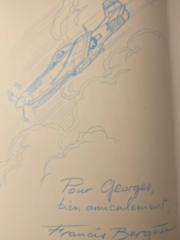 Francis Bergèse, Illustration originale, Mustang P 51. - Dédicace