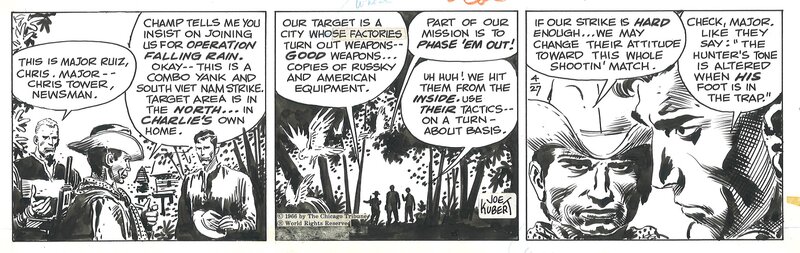 Joe Kubert, Tales of the Green Berets . Strip du 27 avril 1966 . - Comic Strip