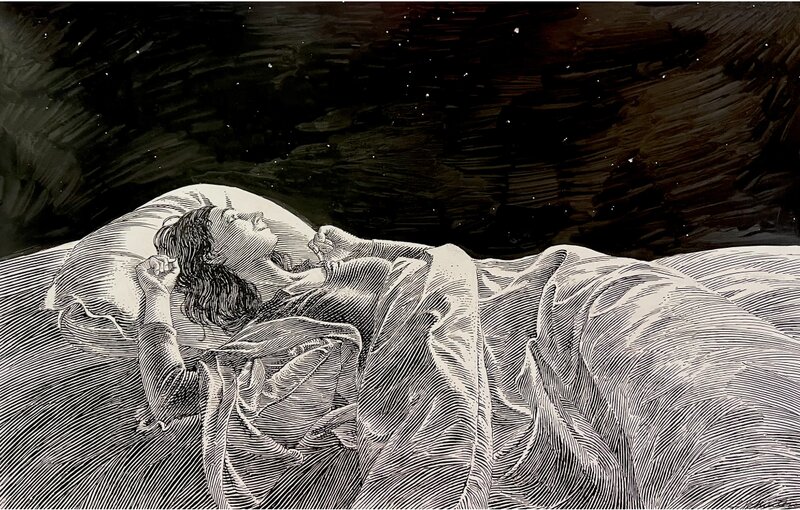 François Schuiten, Night 160 - Insomniac - Illustration originale