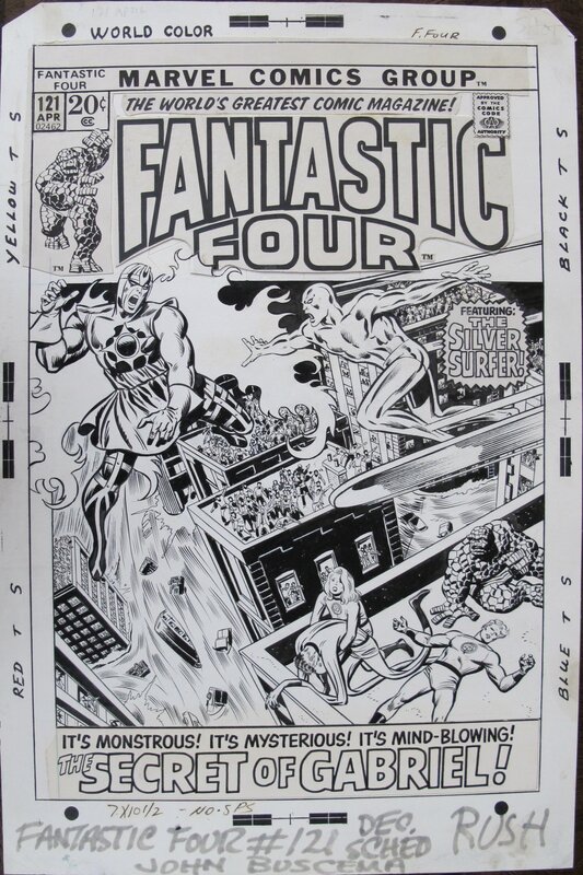 John Buscema, Joe Sinnott, Fantastic Four Cover Issue 121 - Couverture originale