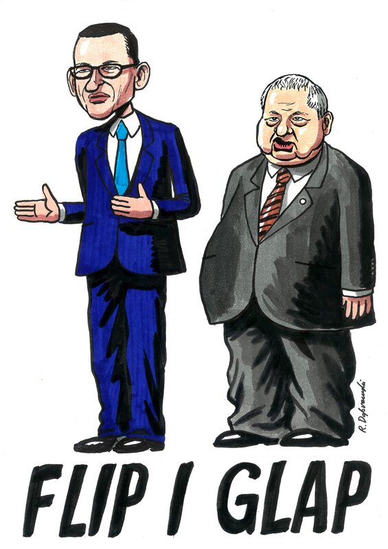 Ryszard Dąbrowski, Flip (premier ministre Morawiecki) et GLAP (Glapinski - président de la Banque nationale de Pologne) - Illustration originale
