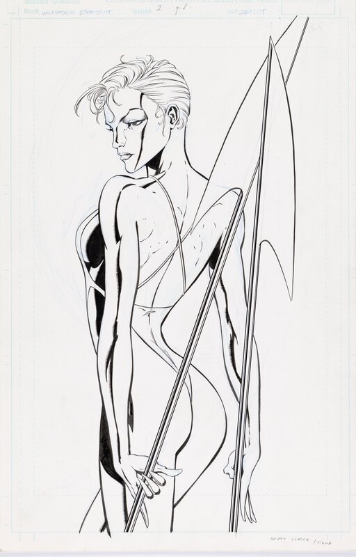 Scott Clark, John Tighe, Wildstorm Swimsuit Special #2 P8 - Original Illustration