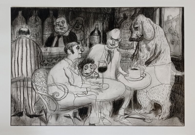 Cafés moulus by Nicolas De Crécy - Original Illustration