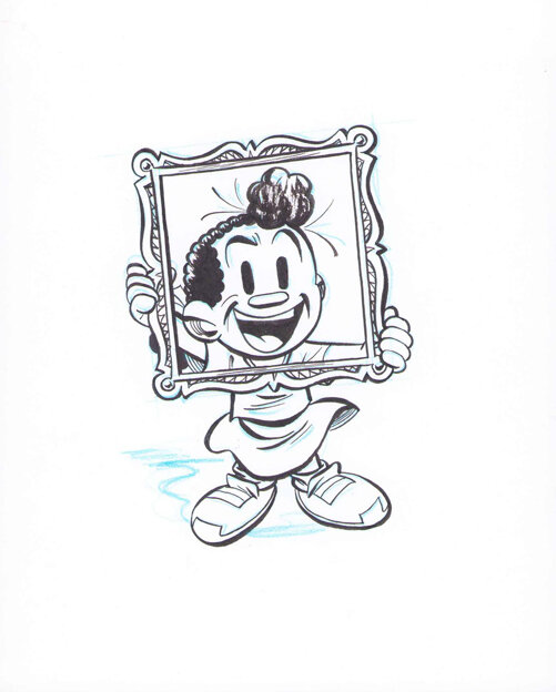 Gerben Valkema | Elsje in lijst - Illustration originale