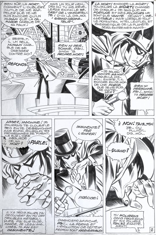 Jean-Yves Mitton, Mikros - Le Maître du PSI - Titans no 53 - planche originale n°2 - comic art - Planche originale