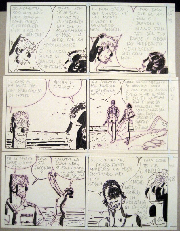 En vente - Hugo Pratt, Les scorpions du désert, Brise de mer - Planche originale