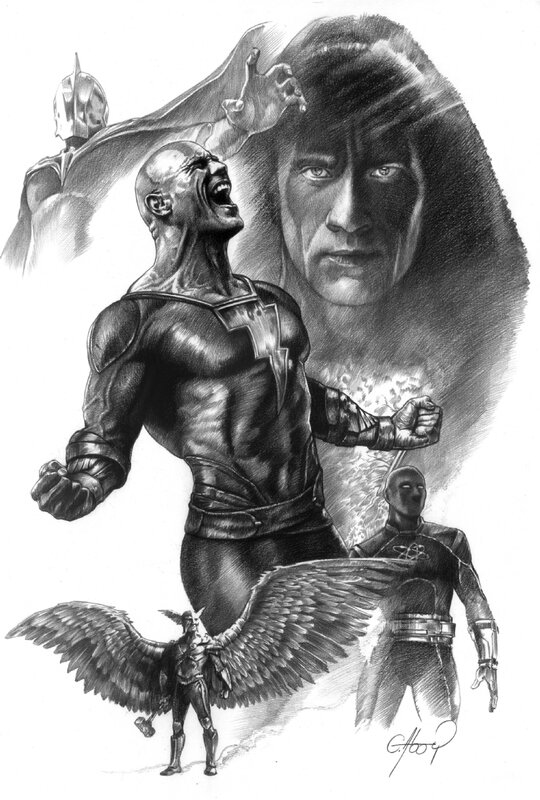 Claudio Aboy, Black Adam featuring Dwayne Johnson - Illustration originale