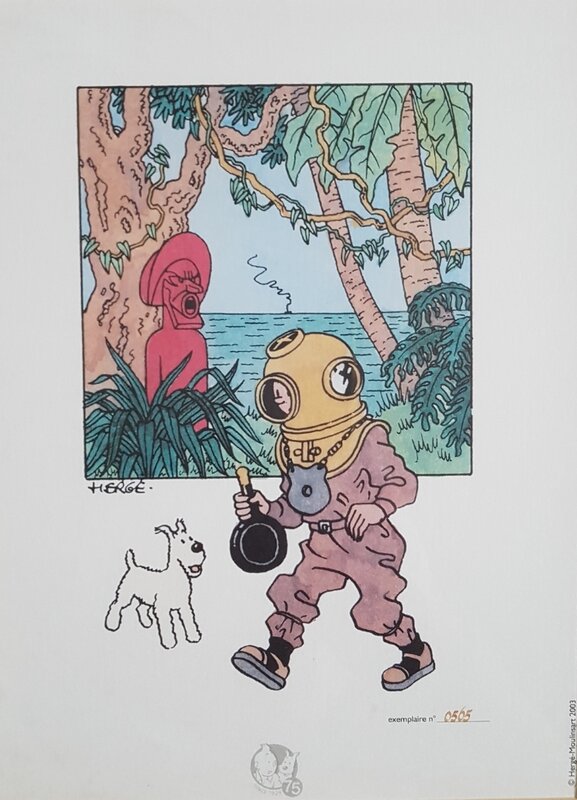 Hergé, Le trésor de Rackham le Rouge - Illustration originale