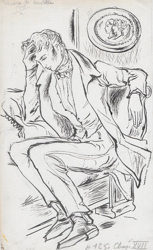 En vente - Georges Pichard, Stendhal, Julien Sorel Le Rouge et le Noir 1 - Illustration originale