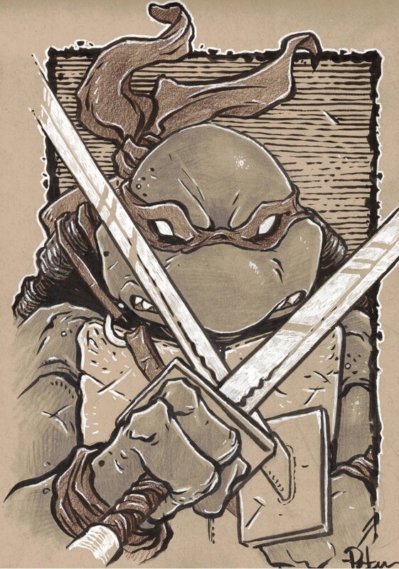 David Petersen, Tortues Ninja : Leonardo - Original Illustration