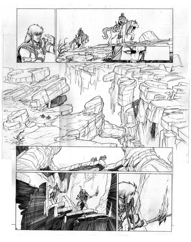 En vente - Elfes T03 page 08 par Stéphane Bileau - Planche originale