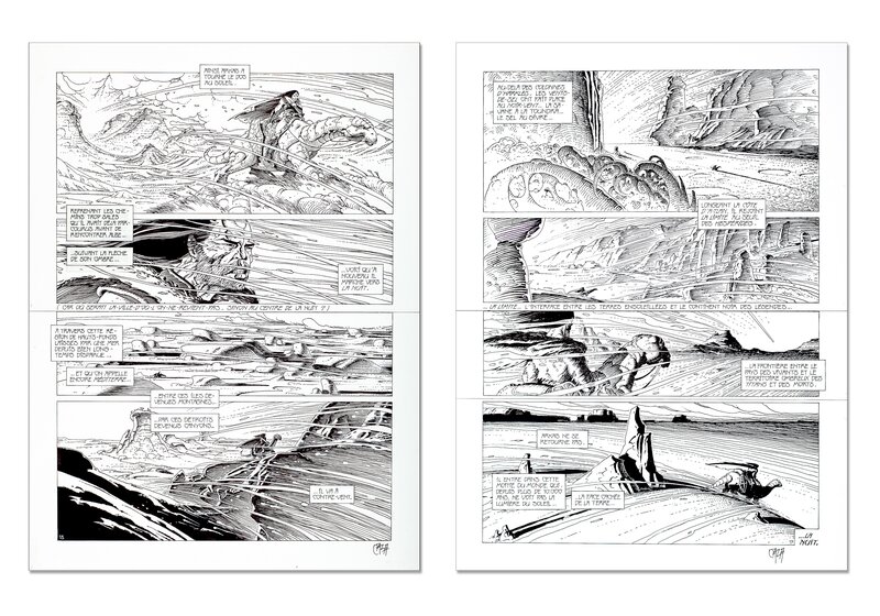 Caza - Diptyque Les Monde D’Arkadi 2 - planches 18 et 19 - Planche originale