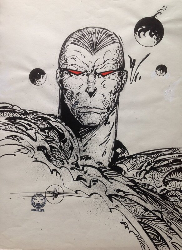 En vente - Druillet Lone Sloane MÉTAL HÉROS Encre de Chine illustration 2 Dessin Original inédit , Planche Originale Metal Hurlant - Illustration originale