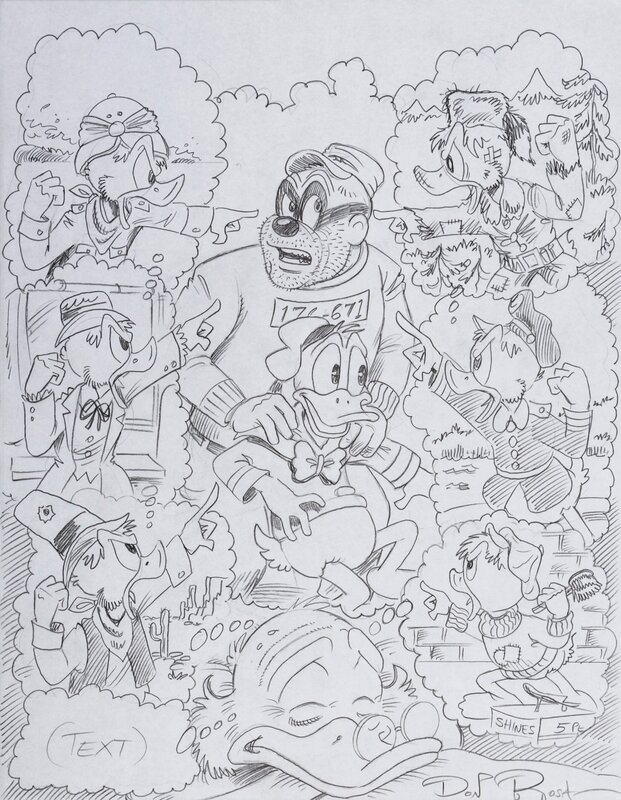 Don Rosa, Couverture (crayonné) - Le Rêve  d’une vie - The Dream of a Lifetime - Original art