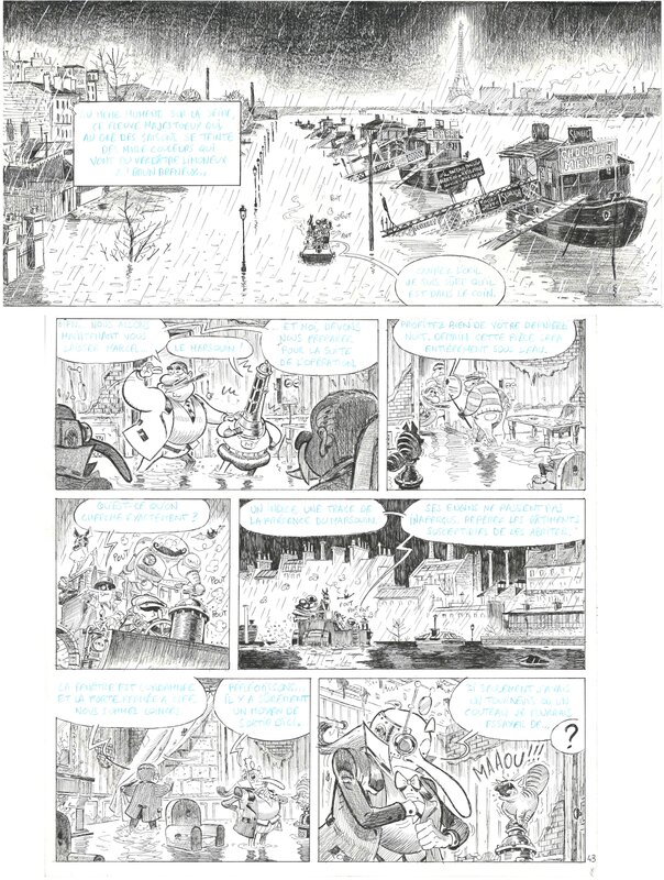 Poitevin, les Spectaculaires, Tome 3 : les Spectaculaires prennent l'eau, planche n°43, 2018. - Planche originale