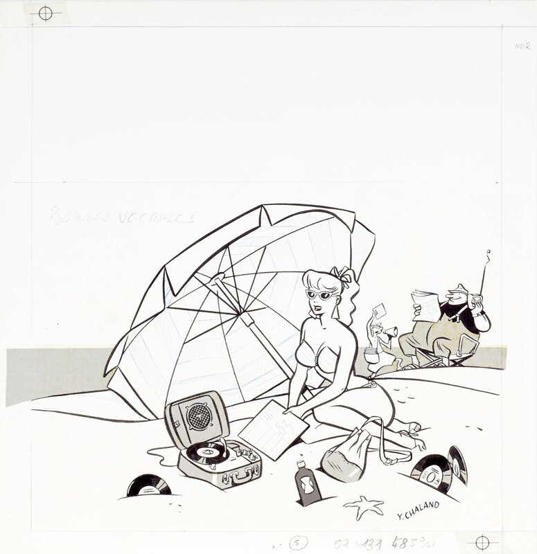 Bonnes Vacances par Yves Chaland - Illustration originale
