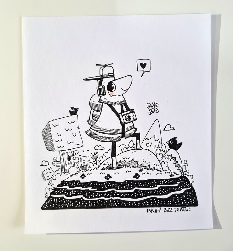 En vente - Dessin original de l'Inktober 2022 : Toem par oTTami ! - Illustration originale
