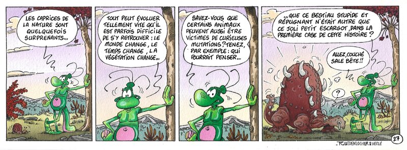 Yves Chagnaud, Roger Widenlocher, Herlé, Strip 27 de Nabuchodinosaure (Mise en couleur) - Original art