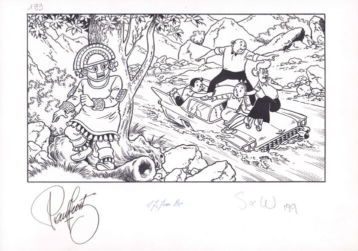 Paul Geerts | 1996 | Suske en Wiske De tamme tumi Knorr-kaart - Illustration originale