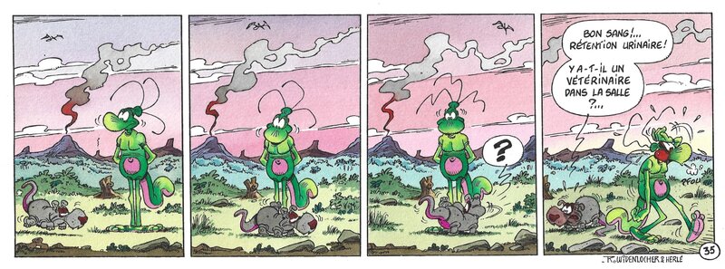 Yves Chagnaud, Roger Widenlocher, Herlé, Strip 35 de Nabuchodinosaure (Mise en couleur) - Œuvre originale