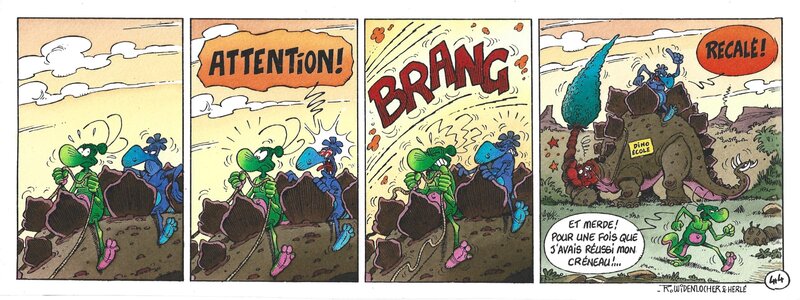 Yves Chagnaud, Roger Widenlocher, Herlé, Strip 44 de Nabuchodinosaure (Mise en couleur) - Œuvre originale