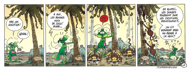 Yves Chagnaud, Roger Widenlocher, Herlé, Strip 47 de Nabuchodinosaure (Mise en couleur) - Original art