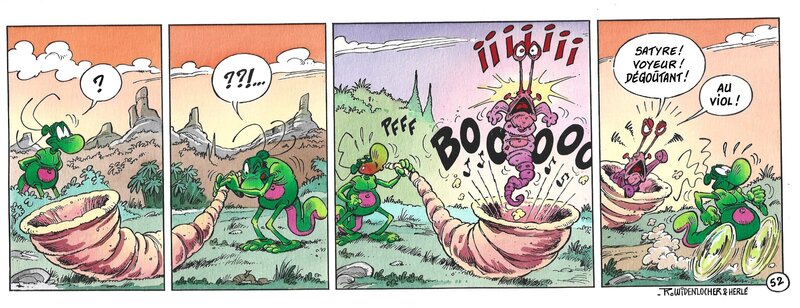Yves Chagnaud, Roger Widenlocher, Herlé, Strip 52 de Nabuchodinosaure (Mise en couleur) - Original art