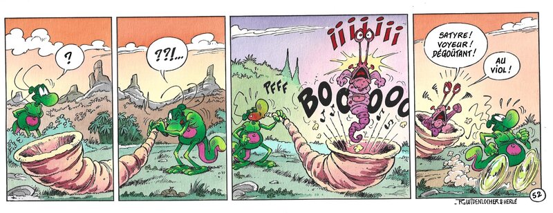 Yves Chagnaud, Roger Widenlocher, Herlé, Strip 52 de Nabuchodinosaure (Mise en couleur) - Mise en couleur
