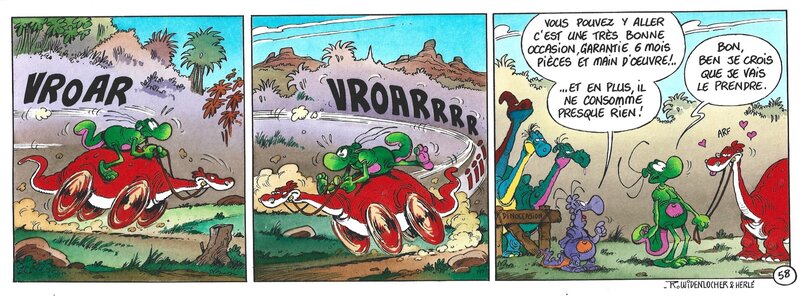 Yves Chagnaud, Roger Widenlocher, Herlé, Strip 58 de Nabuchodinosaure (Mise en couleur) - Original art