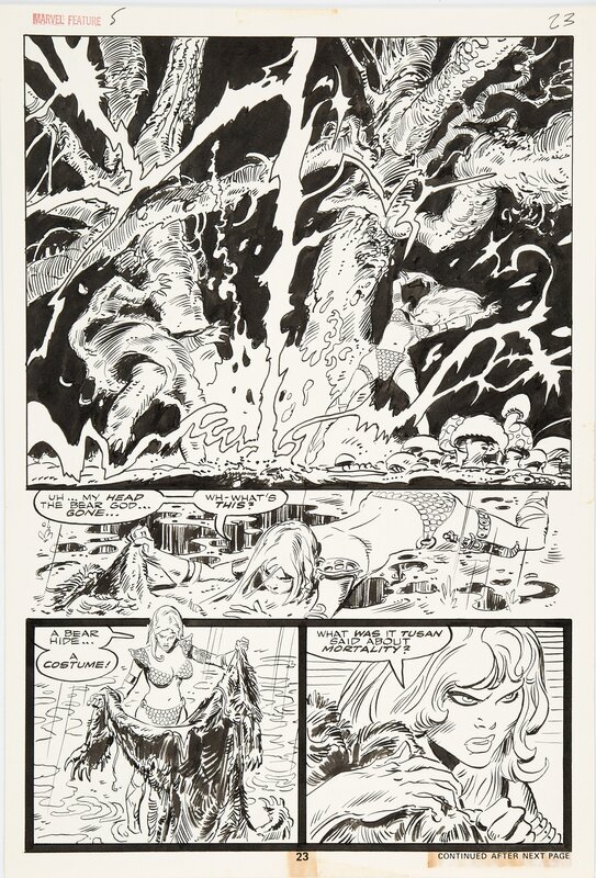 Frank Thorne, Marvel Feature Red Sonja #5 p14 : - Planche originale