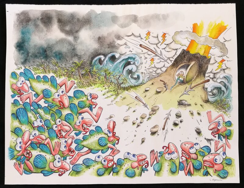 For sale - Lulu s'échappe... by Laurent Houssin - Original Illustration