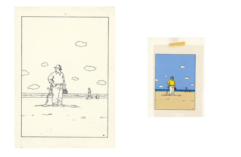 En vente - Moebius, Le Chercheur d'or - illustration originale 17 - Planche originale