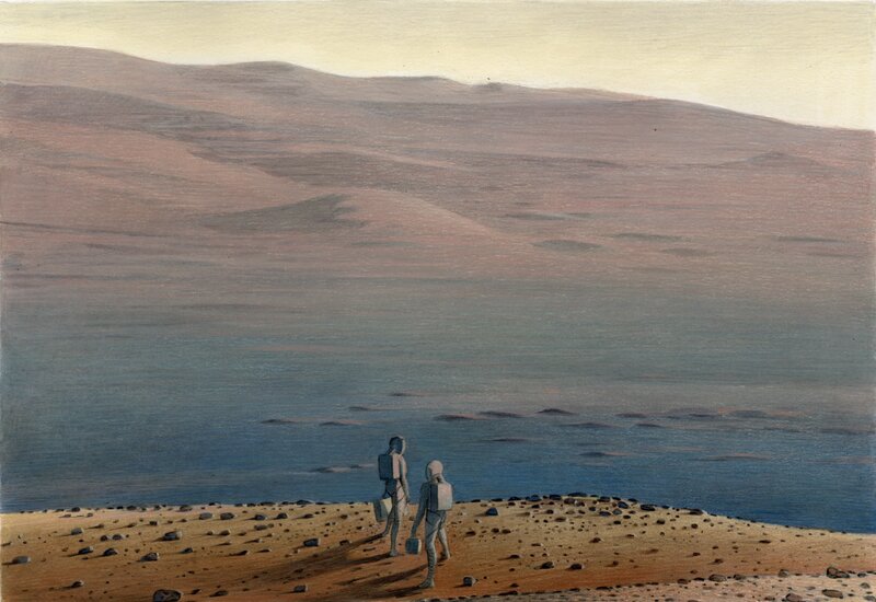 Mars par François Schuiten, Sylvain Tesson - Illustration originale