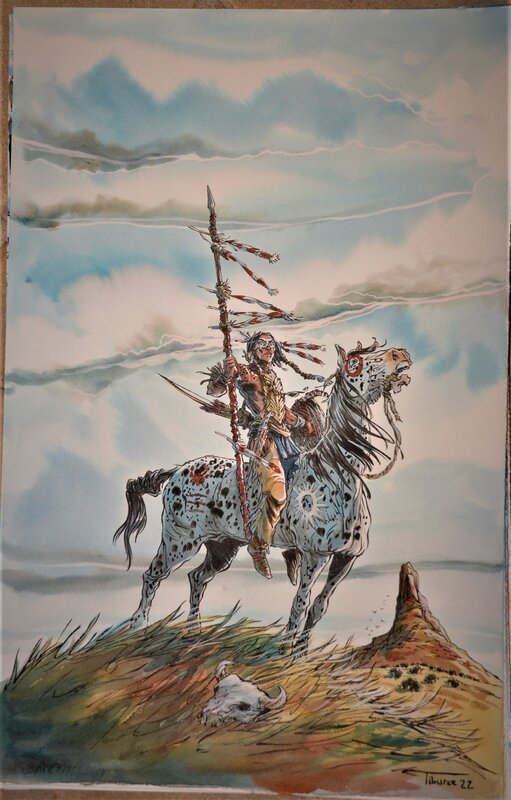 Illustration version grand format Indians Tiburce Oger - Original Illustration