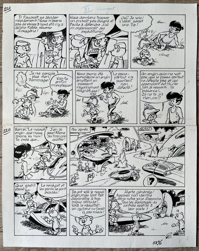 For sale - Gos, Planche Originale SCRAMEUSTACHE noté PAGE 22 - Comic Strip