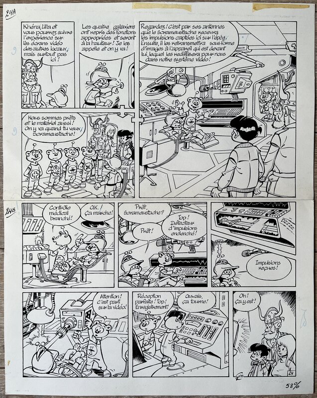 En vente - Gos, Planche Originale SCRAMEUSTACHE Noté PAGE 24 - Planche originale