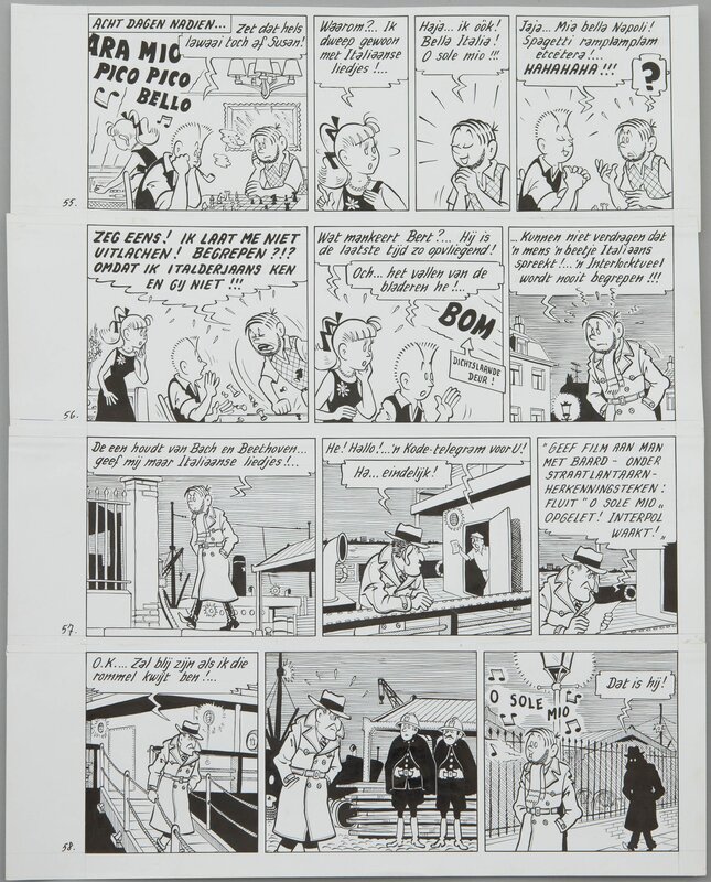 Pom, Piet Pienter en Bert Bibber - Planche originale