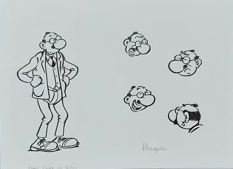 En vente - Raoul, père de Manu par Frank Margerin - Illustration originale