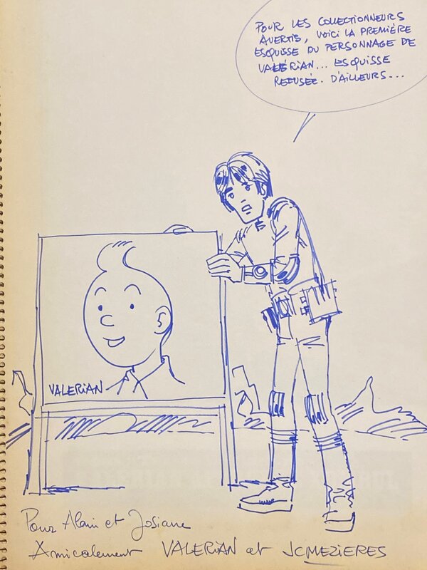 Jean-Claude Mézières, illustration originale, Valérian ne sera pas Tintin !!! - Sketch