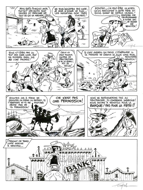 Gil Formosa, Moriss, Lucky Luke - Hommage à Morris - Planche originale