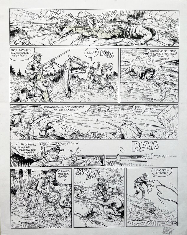 Michel Blanc-Dumont, François Corteggiani, La Jeunesse de Blueberry (Gettysburg - planche 14) - Comic Strip