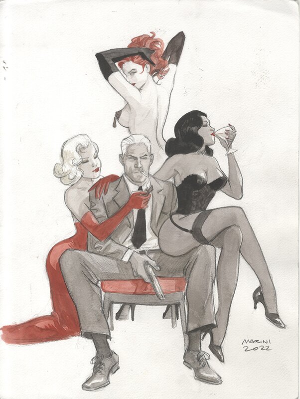 Slick et Femmes par Enrico Marini - Planche originale