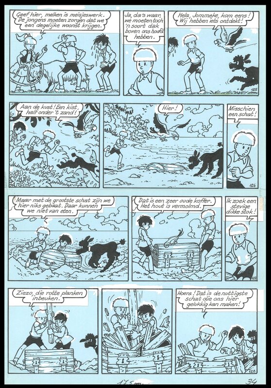 Jef Nys, Jommeke 12 : Paradijseiland - Planche originale