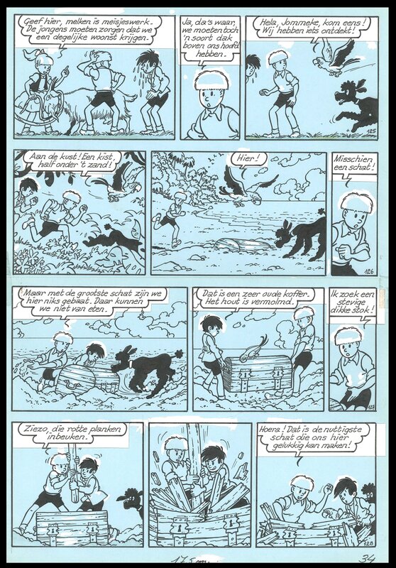 Jef Nys, Jommeke 12 : Paradijseiland - Planche originale