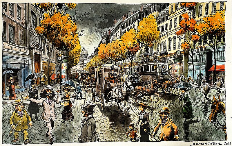 Scène Parisienne - Illustration Roi des Mapuche - Nicolas DUMONTHEUIL - Original Cover