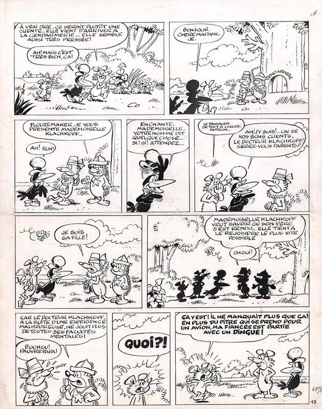 Sibylline s'envole par Raymond Macherot - Planche originale