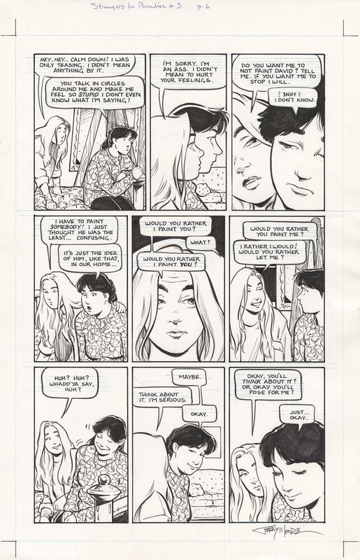Terry Moore, Strangers in Paradise v3 #3 p6 - Planche originale